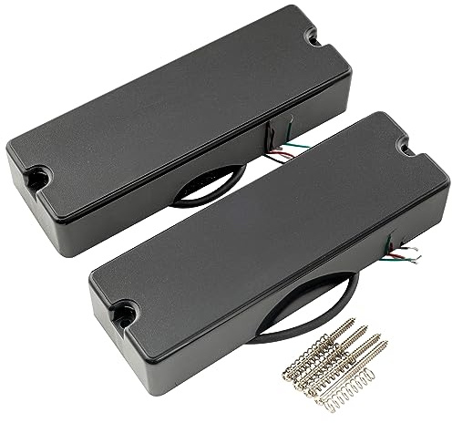 Artec MDC6 Cerámico Bajo Soapbar Pastillas Pickups Set 16K para Eléctrico Bajo 6 Cuerdas, Negro