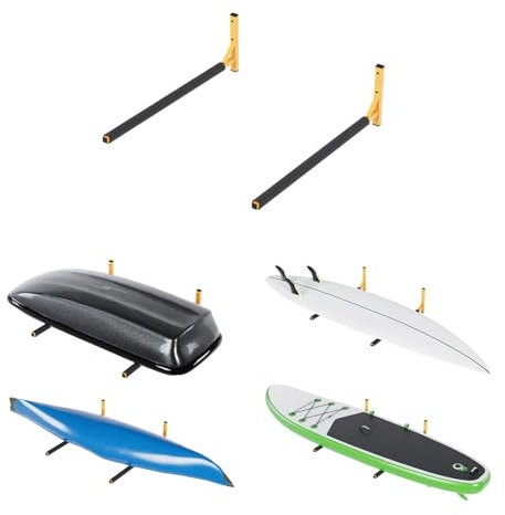 QLS Dachbox Wandhalterung 82 cm WSB aus Stahl zur Aufbewahrung von Dachkoffer Gartengeräte Skibox Sportgeräte Surfbrett iSUP orange schwarz