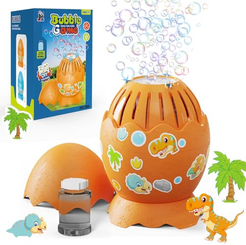 Panacare Dinosaurier Eier Seifenblasenmaschine, Seifenblasenspielzeug für Kinder 10000+ Blasen/Minute mit Seifenblasenlösung/LED, Kinder Geschenk für Geburtstag/Party/Hochzeit, Bubble Machine for kids