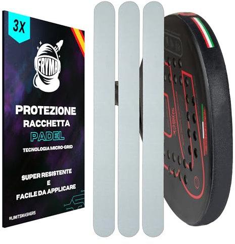 FRYMA Protector de pala Padel Pack de 3 protectores para cabeza transparente, protector universal para todas las palas de pádel, protección áspera, ligera, duradera y fácil de reemplazar