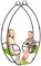Outsunny Balançoire pour Enfants balançoire de Jardin Structure en métal avec poignée pour 2 Enfants de 3 à 6 Ans 110,5 x 40,5 x 180 cm Vert