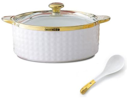 Ciotola da zuppa per microonde, con doppi manici, terrina in ceramica per la cucina domestica o il ristorante