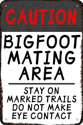 Kreatives Metall-Blechschild, Bigfoot, Poster, Garage, Club, Menschen, Höhle, Dekoration, Wanddekoration, Zuhause, Küche, Garten, Bar, 30,5 x 20,3 cm, Metallschild