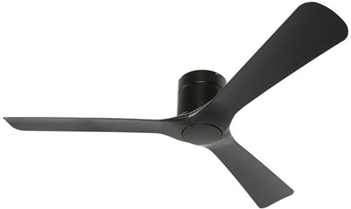 HOMCOM Ventilatore da Soffitto Reversibile a 3 Pale con 6 Velocità, Timer fino 8 Ore e Telecomando Incluso, Nero