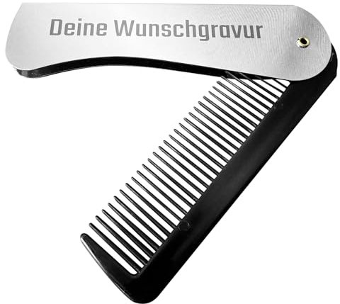 EMACES® Faltbarer Kamm mit Wunschgravur | perfekt als personalisiertes Geschenk für Männer und Frauen | Taschenkamm | Tragbarer Klappkamm