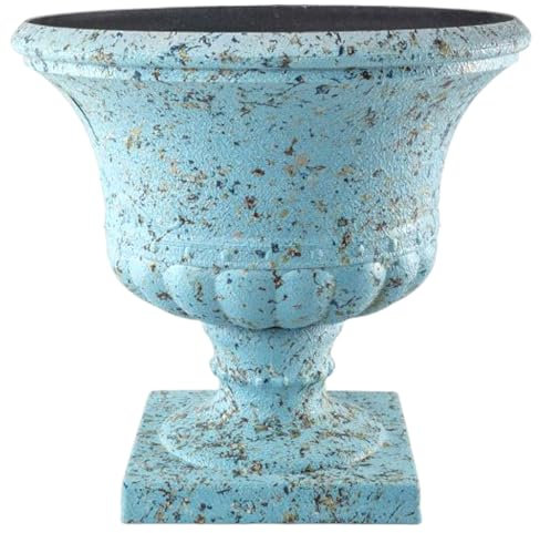 DIVAS SPIRITUAL Unique Novelty Garden Pots Assorted Stylish Outdoor Cement Planters for Creative Spaces (Blue URN 18.5 litres)