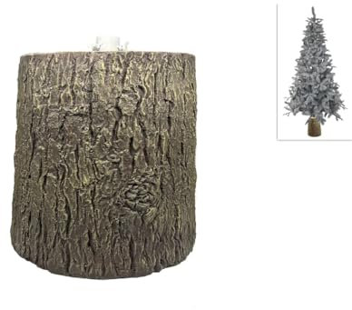 Base Albero a Tronco per Albero di Natale, effetto legno naturale, base in vetroresina, Ceppo di Tronco per Albero di Natale 180 cm altezza