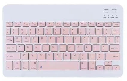 AOMiGT Teclado Inalámbrico Silencioso, Teclado Bluetooth con Cable de Carga USB-C, Lightweight Portable Wireless Keyboard Compatible, Recargable Diseño Ergonómico, con Windows, iOS, Android, Rosa