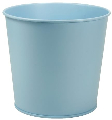 temonto Zink-Blumentopf, Durchmesser 17 cm, Höhe 15,4 cm, Volumen 2,4 Liter, für drinnen und draußen (hellblau)