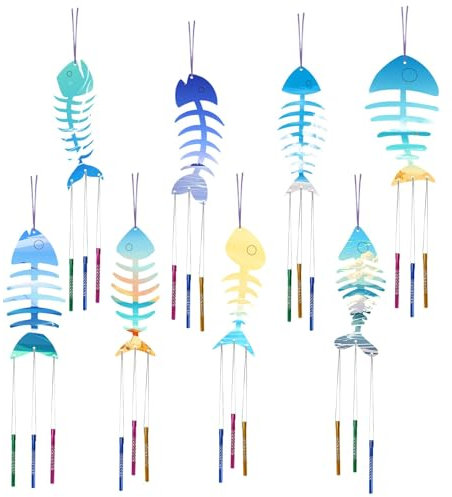 craspire 16 Packung Windspiel Kits Zum Selbermachen Zum Basteln Ihres Eigenen Fisch Windspiels Zum Ausmalen Aus Holz Osterbasteln Für Heimwerker Bastelaktivitäten Geburtstags Weihnachts Sommerparty