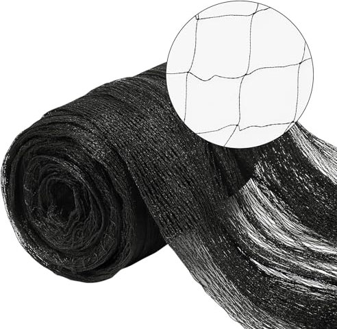 Gartennetz 10 x 5m, Schwarz Volierennetz, Vogelnetz mit 2cm Netz, Vogelschutznetz, Geflügelnetz Teichnetz, Hühnernetz für Garten, Balkon oder Teich (Maschenweite:2x2cm)