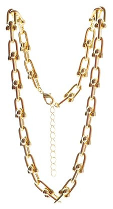 Halskette für Damen 18K vergoldet – Massiv, Längenverstellbar, Elegante Goldene Kette – Luxuriöses Design für Frauen – Lucoro