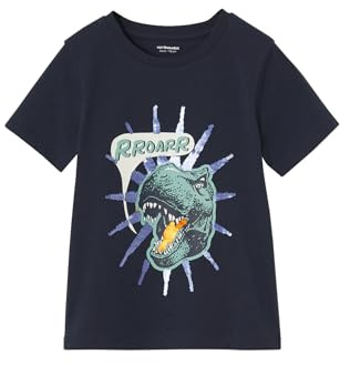Vertbaudet Jungen T-Shirt mit Wende-Pailletten Nachtblau 98/104