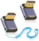 8K HDMI 90 Degree Adapter (2 Pack) - Up and Down Angled HDMI Male to Female Adapter, 48Gbps Ultra High-Speed Right Angle HDMI Adapter with LED Indicator for Laptop, TV, Monitor, PS5, Xbox, Switch