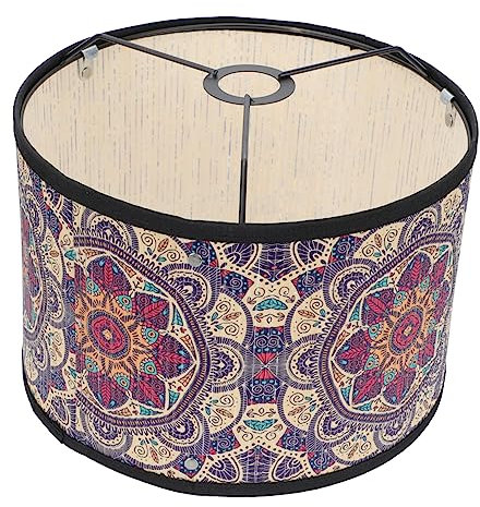 AUTSUPPL Bambus Lampenschirm Mit Mandala Muster Dekorative Lichtabdeckung Ethno Stil Für Wohnzimmer Schlafzimmer Arbeitszimmer