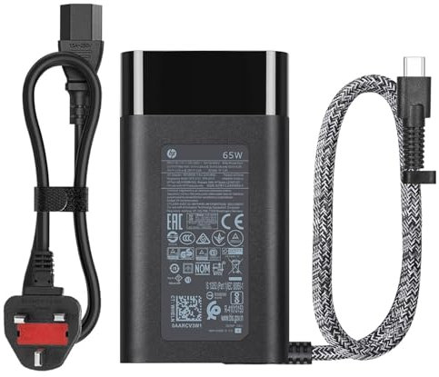 New Slim 65W Laptop Charger for HP Envy X360 Elitebook x360 Elite x2 Chromebook X360,20V/3.25A AC Adapter for HP Elite X2,Elitebook 840 Chromebook Envy ZBook ProBook Type C Travel Fast Charging