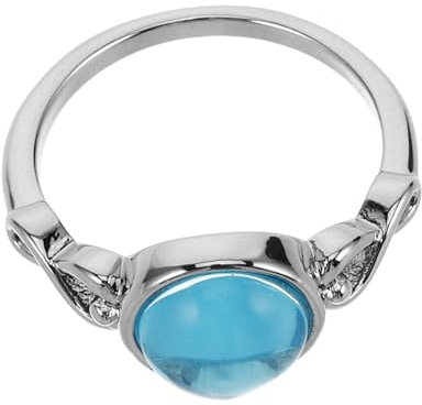 MOBUTOFU Seeblauer Glasring, Mondstein Verlobungsring, Farbringe, Mondringe Für Frauen, Farbwechselschmuck, Farbwechselsensorringe Für Frauen, Stimmungsringe, Farbwechselring