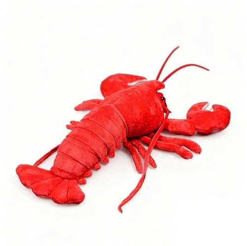 RLOMUTE 13.7 Zoll Rote Hummer Plüschtier Meerestiere Lobster realistisches Tierspielzeugkissen kuscheliges Begleiter Schlafzimmer Heimdekoration Sammlergeschenk für Kinder Jungen Mädchen