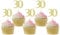 Sotpot 30PCS Gold Glitter 30th Birthday Cupcake Toppers Cheers to 30 Years Cupcake Picks for 30th Birthday Anniversary Party Decorations