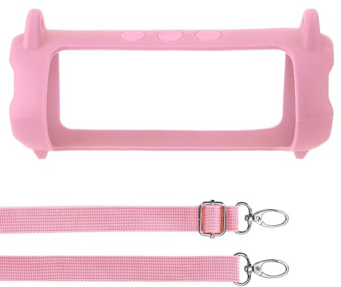 Lebakort Silikonhülle Tragetasche Case für JBL Flip 7 Wasserdichter Tragbarer Lautsprecher (Pink)