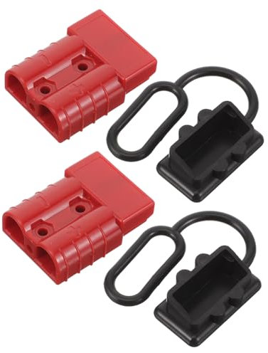 OSOLADY Connecteurs Bipolaires 50a 600v Avec Protection Paire De Connecteurs De Prise Électriques Rouges Pour Treuils Et Remorques