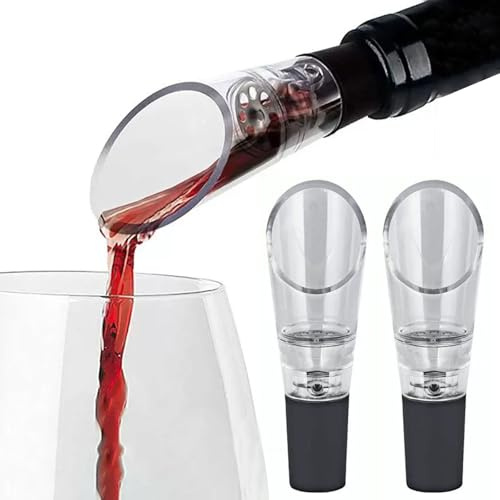 WeinBelüfter und WeinDekanter (2er-Pack) – Professioneller Doppelkammer-Aerator für Gleichmäßige Belüftung, Kristallklarer Dekanter mit Ergonomischem Griff, Ideal für Rotwein und Portwein