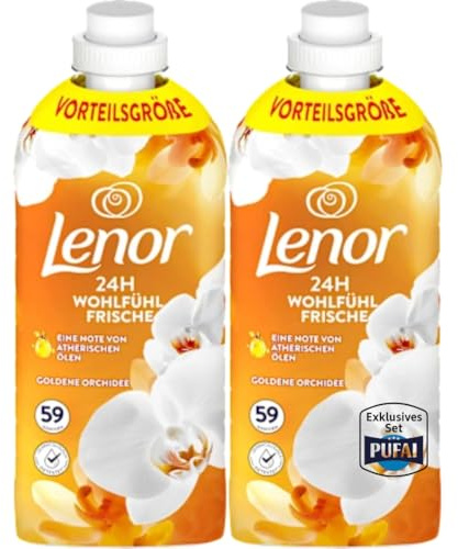 Weichspüler – Goldene Orchidee Duft – 59 WL – 1,239 l – 2er Pack – Für weiche & luxuriös duftende Wäsche