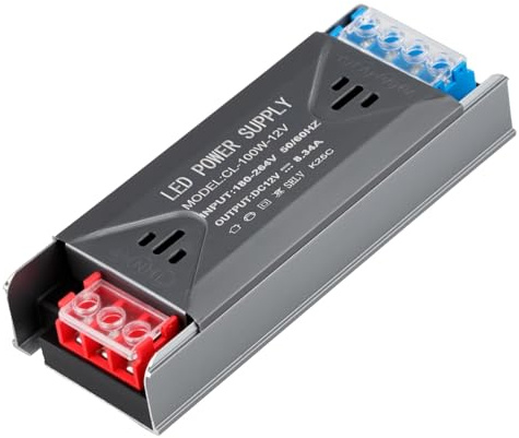 Transformador 220v a 12v 100W 8,3A LED Driver, Fuente de Alimentación 220V a DC 12V Driver de Bajo Voltaje para Tira LED, Lámparas