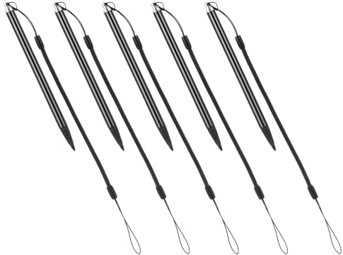 KONTONTY 5 pièces Stylet Résistif pour Tablette et Téléphone Pointe Fine Haute Sensibilité Stylo Tactile avec Cordon à Ressort Anti-Perte Stylet pour Dessin et Écriture sur Écrans Tactiles
