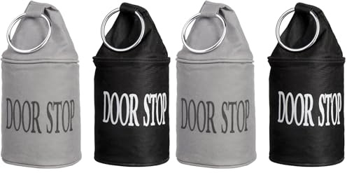 Esschert Design LH146 Door Stopper with Ring, Black or Grey (Pack of 2)