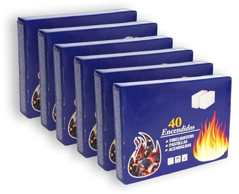 BESCH Pack 6 Pastillas de Encendido para Barbacoas y Chimeneas – Encendido Rápido y Seguro – Iniciador de Fuego Sólido para Leña, Carbón y Fogatas – Ideal para Camping y Exterior