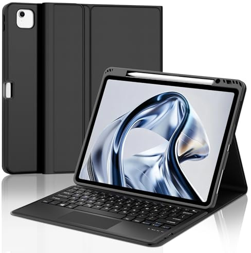 Keyboard Case with Touchpad for iPad Pro 12.9'' & iPad Air 13 M4/M3/M2 | Magnetic Bluetooth Keyboard for iPad Air 13 inch 2026/2025/2024 & iPad Pro 12.9'' 6/5/4/3 Generation, UK Layout, Black