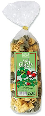 Bull & Bear bunte Kleeblatt Nudeln, 250g, Motivnudeln aus Hartweizengrieß, handgefertigt in deutscher Manufaktur, Pasta Geschenk