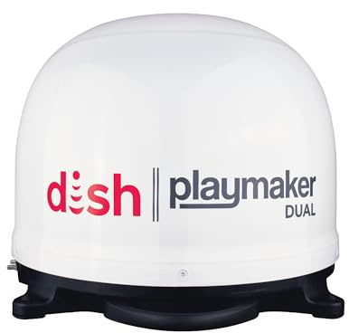 Winegard PL-8000 Dish Playmaker Dual - Automatic Satellite Antenna with Dual Receiver Support for PL-70LR - RV, Camping, Tailgating, Outdoor, TV Connectivity - High-Performance Outdoor - White
