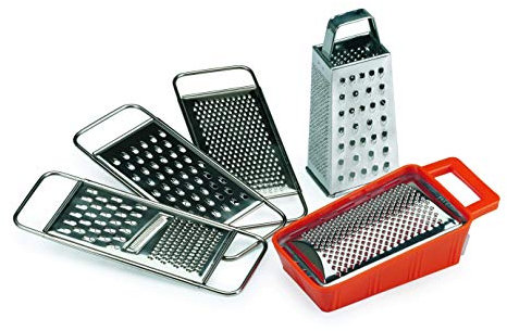 Comas Railadores y Coladores 4 Lati grattugia, 21 cm, in Acciaio Inox, Argento, 21 x 30 x 30 cm