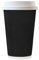 We Can Source It Ltd - 50 x 12oz Black Ripple Disposable Hot Takeaway Coffee Cups with White Sip Through Lids