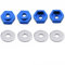 KEEDA 4PCS 12mm drehen auf 17mm Aluminiumlegierung Felgen Sechskant Adapter für 1/10 RC Car Buggy Monster Truck Kann 1/8 Reifenrad Verwenden (Blau)
