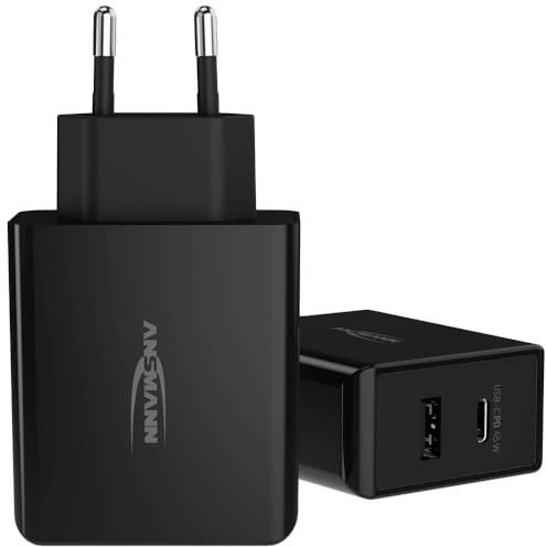 ANSMANN 2-Port USB Ladegerät 45 Watt mit starker GaN Technologie - Power Delivery Profil für Schnellladefunktion USB Charger mit intelligenter Ladesteuerung für Smartphone, Tablet, GoPro, etc.