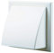 FANTRONIX White Cowled Vent Cover – 155mm Square Frame with 100mm (4 inch) Circular Spigot with Non-Return Valve