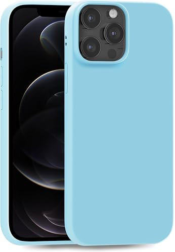 MyGadget TPU Case for iPhone 12 Pro Max - [ Camera Protection & Anti Fingerprint ] - Silicone Cover with Soft Touch & Anti Scratch Shell - Matte Turquoise