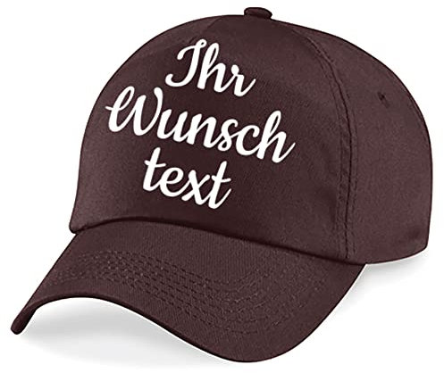 Deitert Kappe, Basecap individuell bestickbar mit Namen oder Wunschtext | über 20 Farben zur Auswahl Schokolade