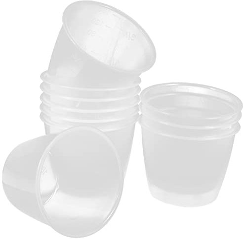 Angoily Vasos Medidores de Plástico de 10 Piezas Vasos Graduados Transparentes con Escala para Ingredientes Secos Y Líquidos 160 Ml
