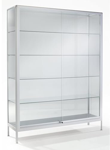 eurokraft | Vitrine | Silber eloxiert | Glas | 1500 x 500 x 1950 mm