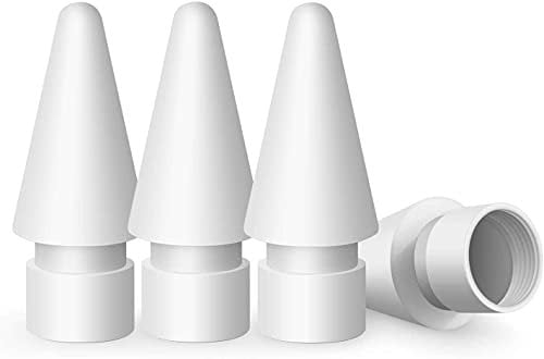 MEKO 4 Stücke Spitzen zum Ersatz für Apple Pencil 1./2. Generation, USB-C und Apple Pencil Pro, Hochempfindliche Ersatzspitzen, weiß
