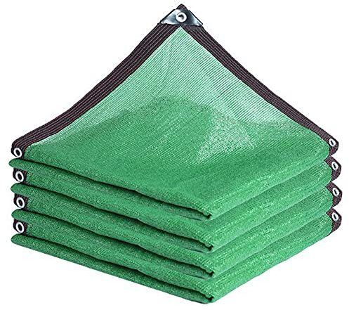 Ceinture en Tissu D'Ombrage avec œIllets sur Le Bord Filet D'Ombrage en Tissu Vert RéSistant Aux UV pour Serres,Abris De Voiture,Jardins Ou Chenils à 12 Broches (5mx5m/16.4ftx16.4ft)