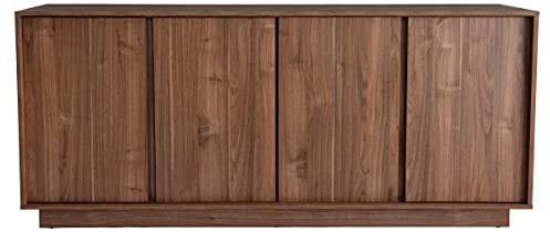 Miliboo - Aparador vintage (4 puertas, 180 cm, acabado de madera oscura, color nogal