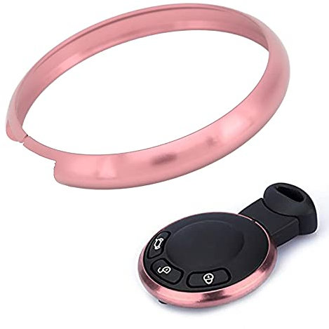 Couverture D'anneau de Porte-clés, Akozon Aluminium Intelligent Couverture de Garniture de Jante D'anneau de Porte-clés Remplacement pour Mini R55 R56 R57 R58 R59 R60(Rose)