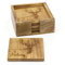Set Of 4 Mango Wood Majestic Stag Coasters | 4 Piece Rustic Deer Coasters With Holder Cup Mug Table Mats | Wooden Square Drinks Coaster Set