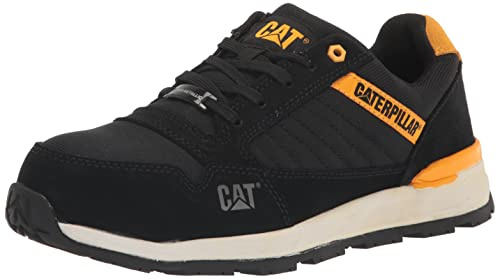 CAT Men's Venward Composite Toe Industrial Shoe, Black/Cat Yellow, 8.5