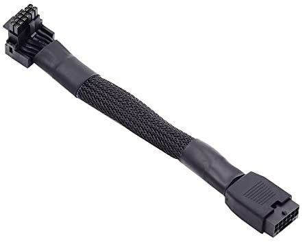 NFHK 12VHPWR ATX3.0 PCI-E 5.0 Power Modular Kabel Stecker auf Buchse Aufwärts gewinkelt 90 Grad Verlängerung für 3080 3090TI PSU 16Pin 12+4P Grafikkarte